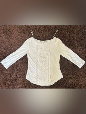 Women's Free People Crochet-Trim Off-Shoulder Top